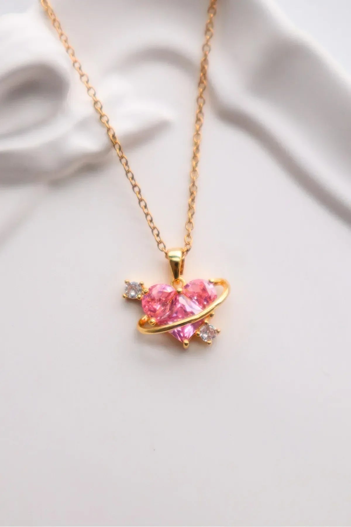 Heart Solitaire Ring Necklace