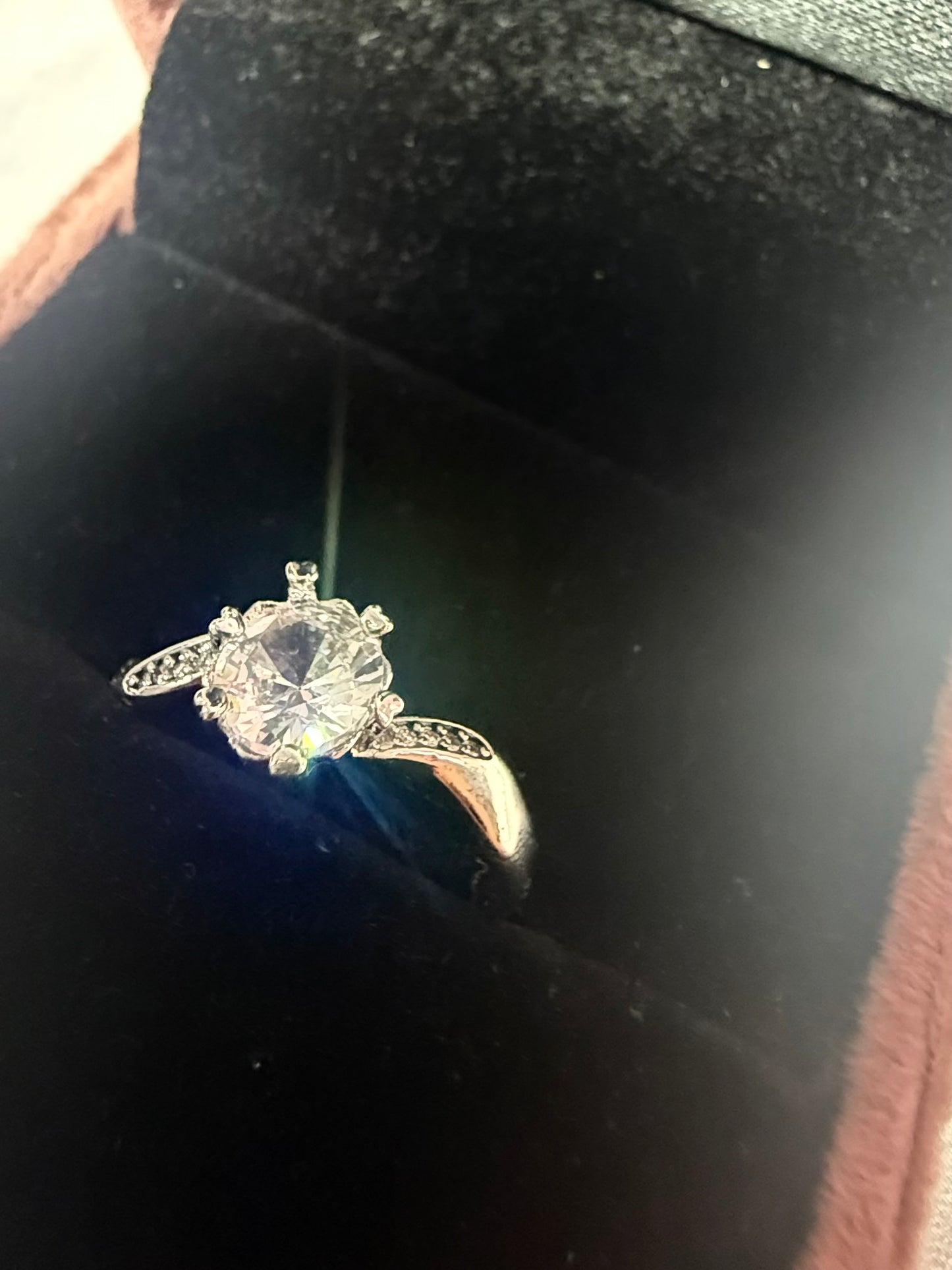 Sliver Cubic Zicronia Adjustable Finger Ring