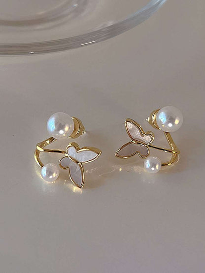 Pretty Enamelled Butterfly Studs