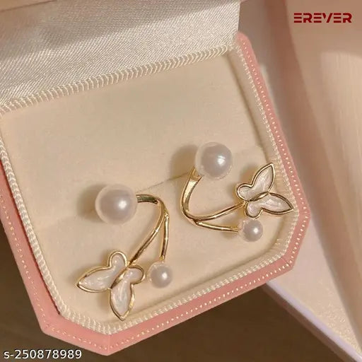 Pretty Enamelled Butterfly Studs