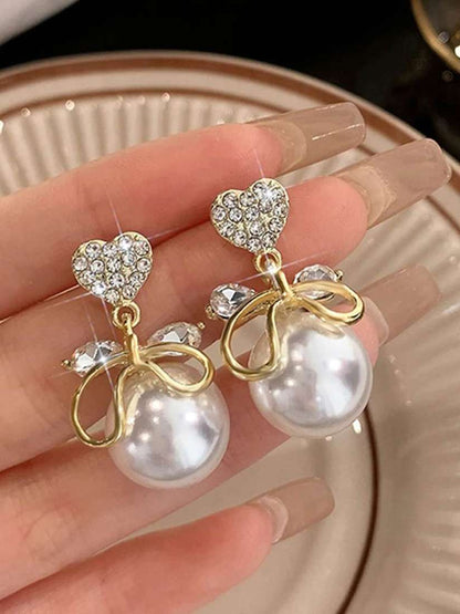 Diamond pearl Korean earrings