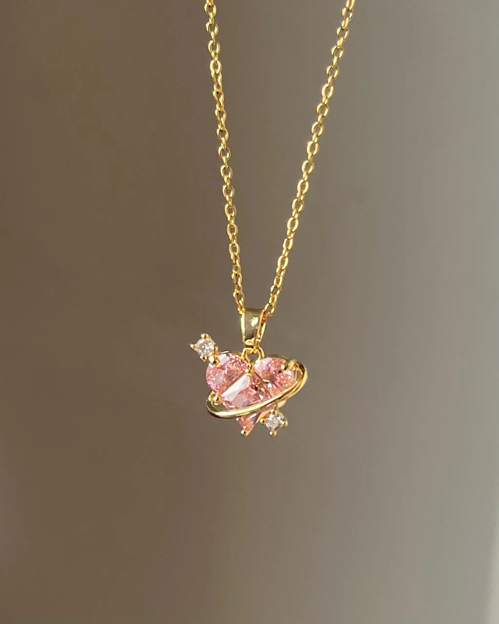 Heart Solitaire Ring Necklace