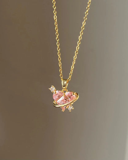 Heart Solitaire Ring Necklace