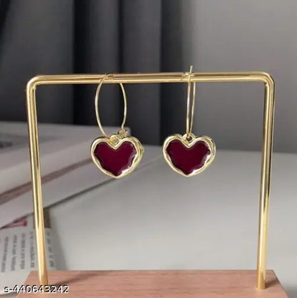 Golden plated Heart Hoop Earrings