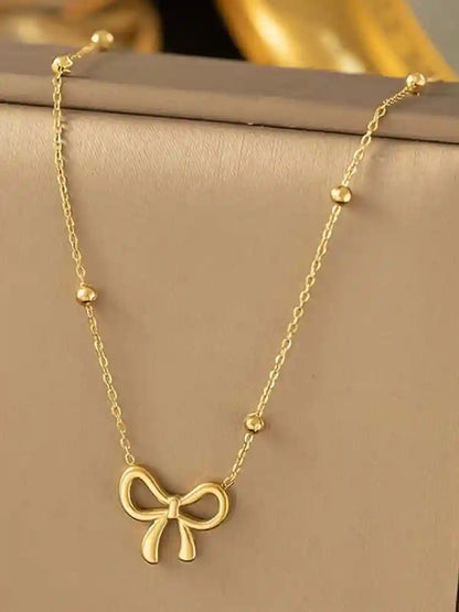 Beads Bow pendant Necklace