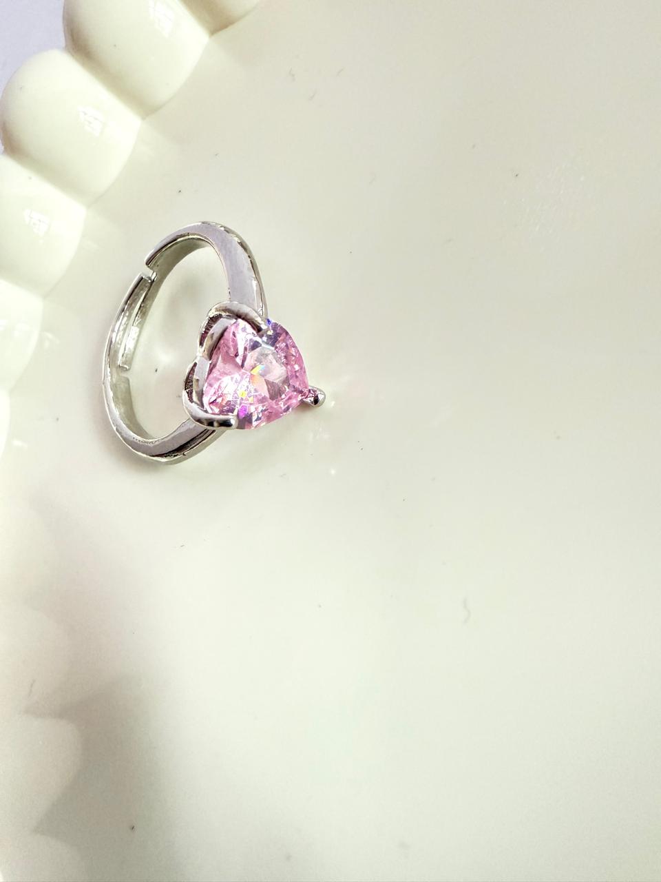 Adjustable Pink Heart Ring