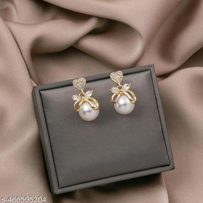 Diamond pearl Korean earrings
