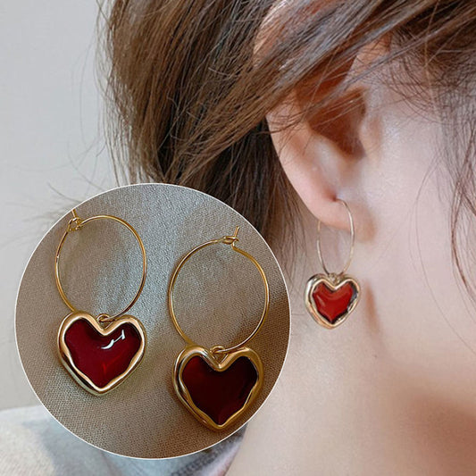 Golden plated Heart Hoop Earrings