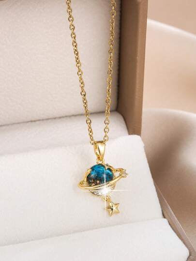 Mini Saturn Necklace