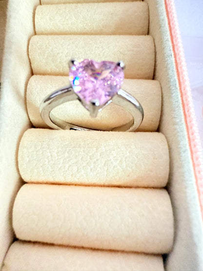 Adjustable Pink Heart Ring