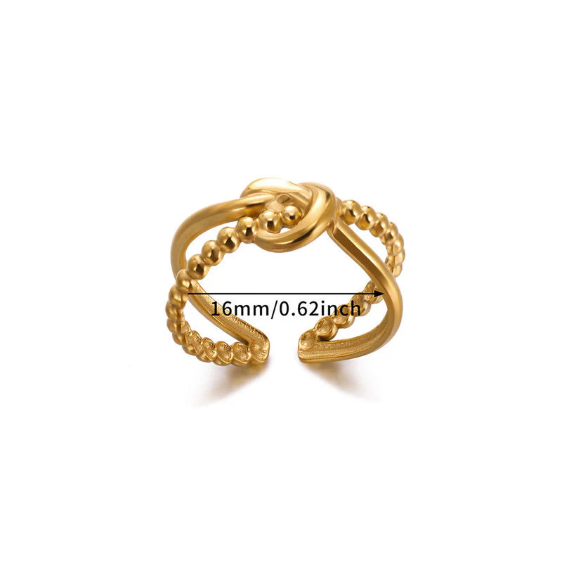 Double Band Knotted Ring