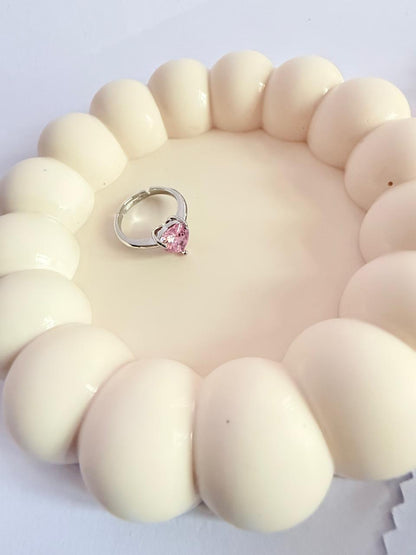 Adjustable Pink Heart Ring