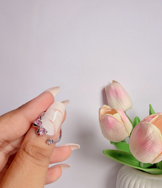 Minimal Bow Ring-Pink