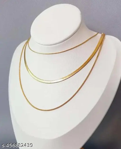 18k Gold Plated Triple-Layered Necklace