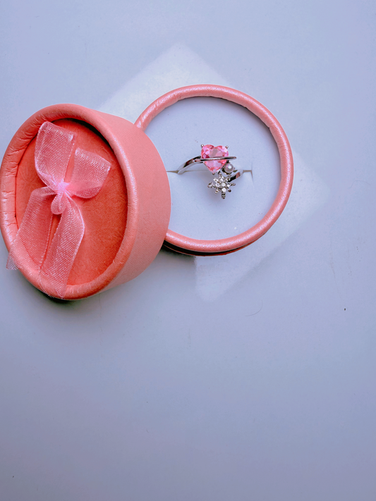 Heart Solitaire Ring-Pink