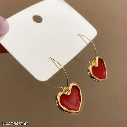 Golden plated Heart Hoop Earrings