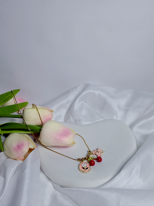 Cherry Blossom Charm Necklace