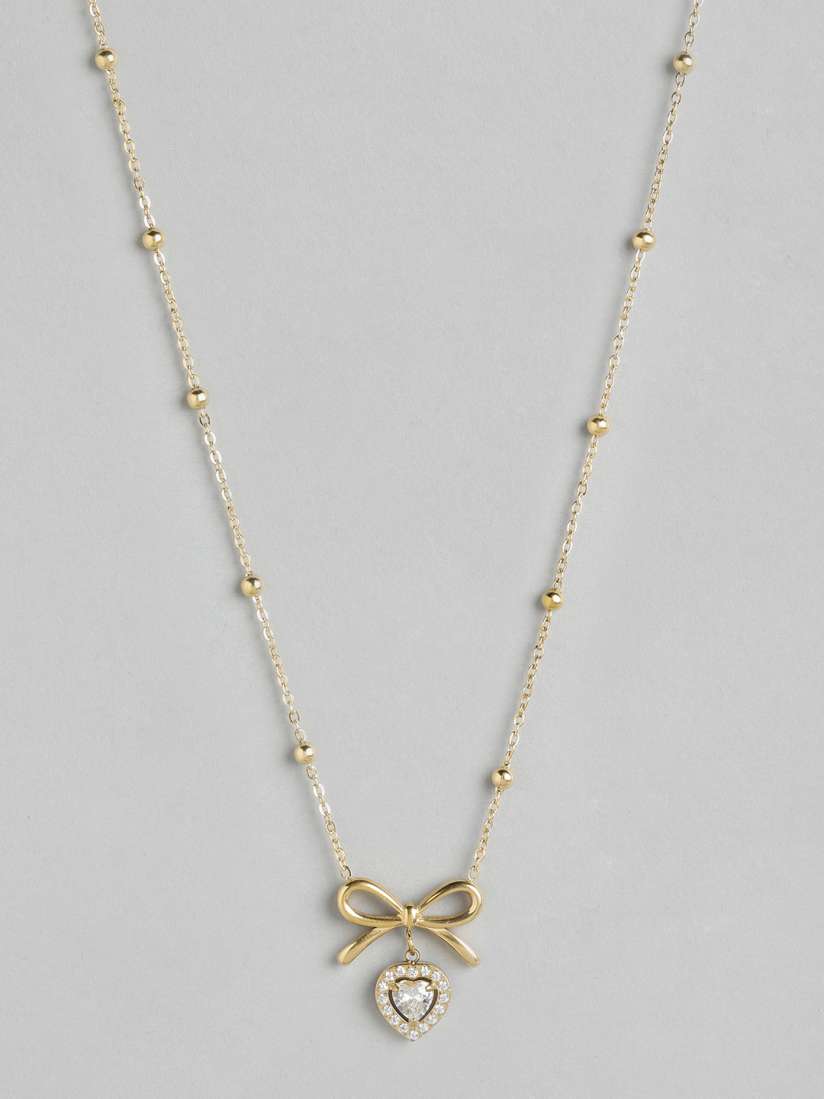 Diamond bowknot beads Chain Necklace