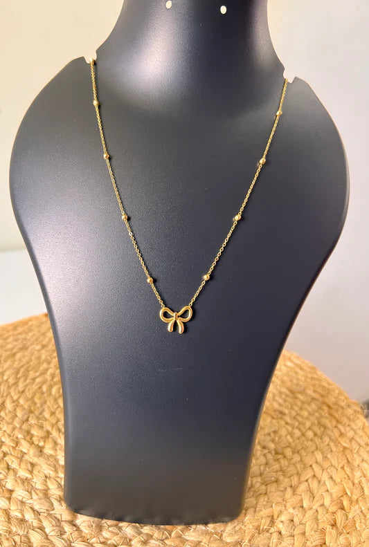 Beads Bow pendant Necklace