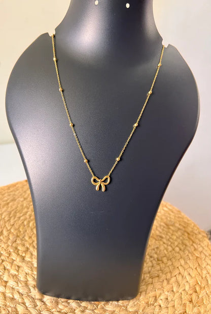 Beads Bow pendant Necklace