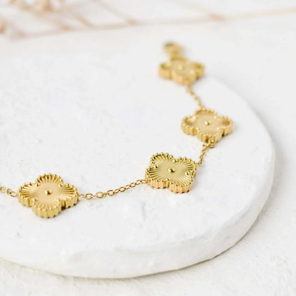 Gold Lucky Clover Bracelet