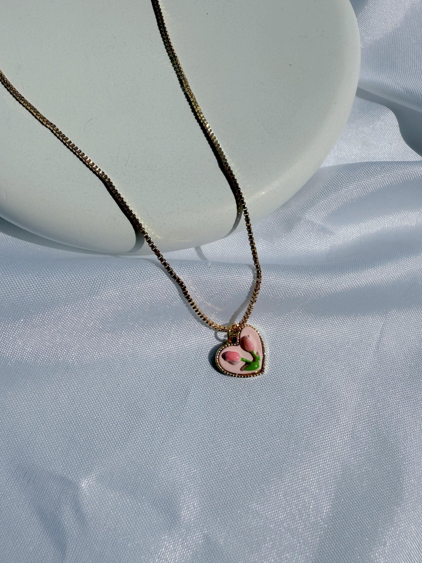 Tulips in the Heart Necklace