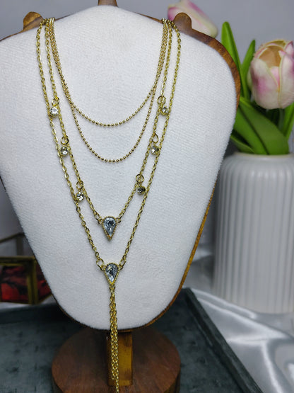 Rhinestone Layered Necklace