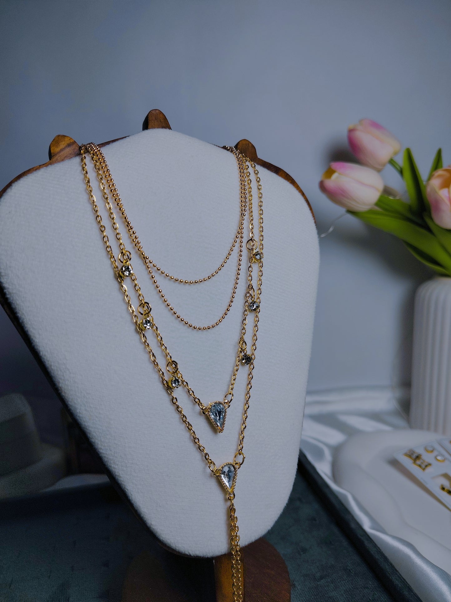 Rhinestone Layered Necklace
