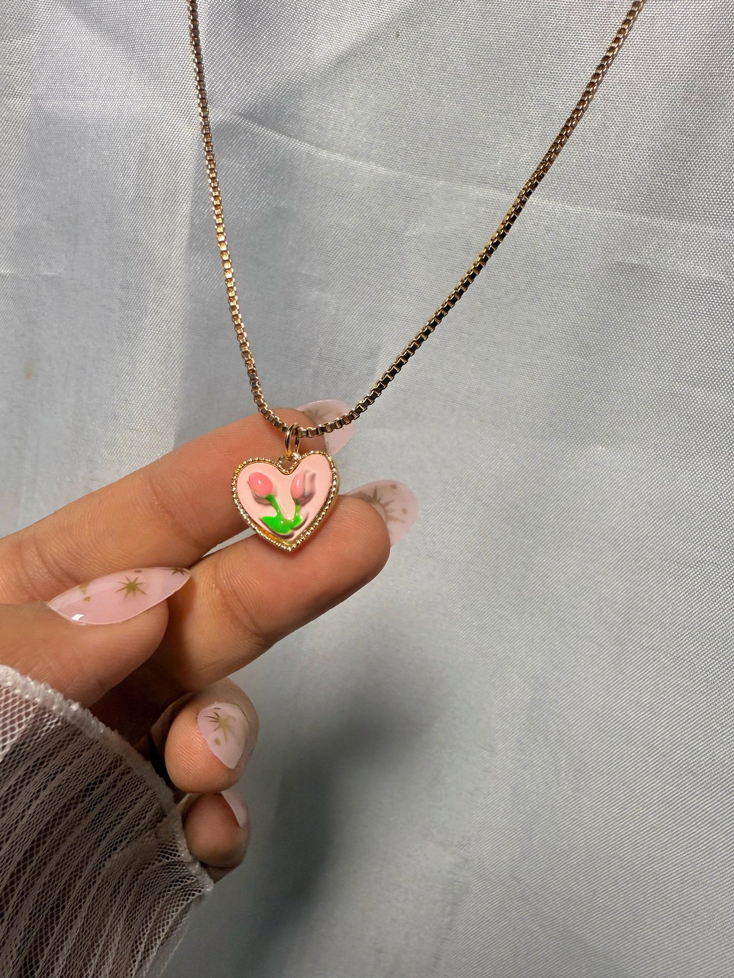 Tulips in the Heart Necklace