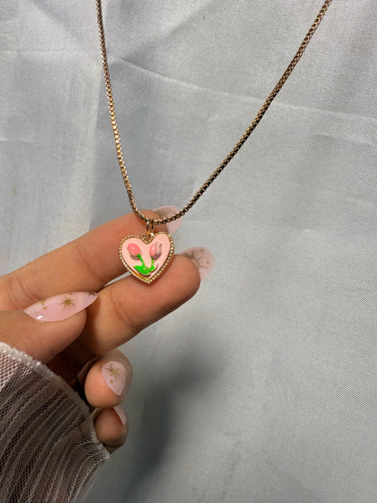 Tulips in the Heart Necklace