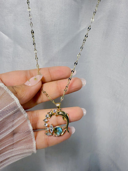 Dolphin blue stone Pendant